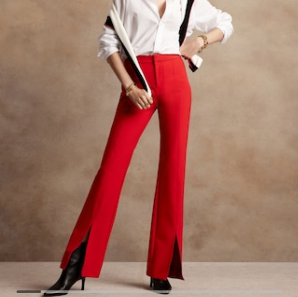 COPY - Gorgeous Red Sunset Flared Sculptweave Pants 🔥 🔥 🔥